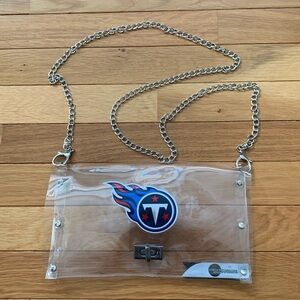 EUC Tennessee Titans NFL Clear Chain Crossbody Envelope Bag